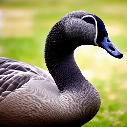 Image similar to Gigachad goose, photorealistic, beautiful, symmetric