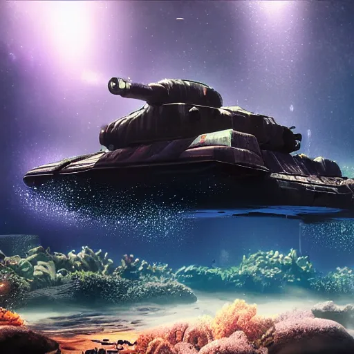 Prompt: utopian Galaxy , underwater tank, a evil dark sun , depth field, unreal engine, 4k concept art and hyper realism