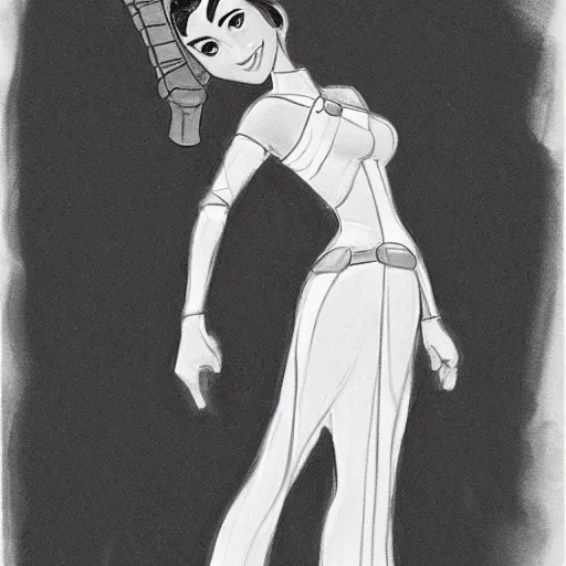 Image similar to milt kahl sketch of victoria justice as princess padme from star wars episode 3