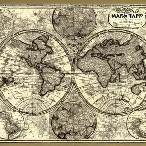 Prompt: vintage Mars map