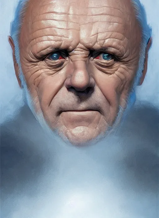 Image similar to Anthony Hopkins as thufir hawat, human computer, VR headset, digital art from artstation by Ruan Jia and Mandy Jurgens and Artgerm and william-adolphe bouguereau