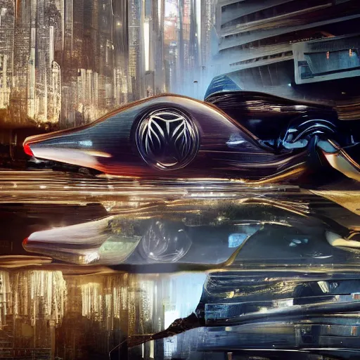 Image similar to car : motherboard forms designed by zaha hadid sci-fi futuristic ultra realistic photography, keyshot render, octane render, unreal engine 5 render, high oiled liquid glossy specularity reflections, ultra detailed, golden hour, dramatic lighting 4k, 8k, 16k in the style ofblade runner 2049 Cyberpunk 2077 ghost in the shell thor 2 marvel film : tilt shift: sharp focus