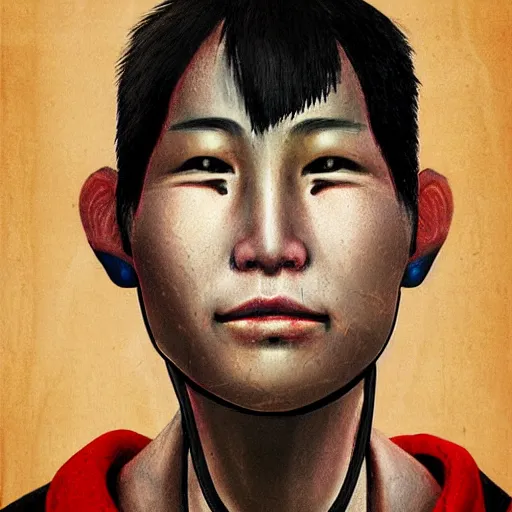 Image similar to portrait of chinese boy cyborg concept art