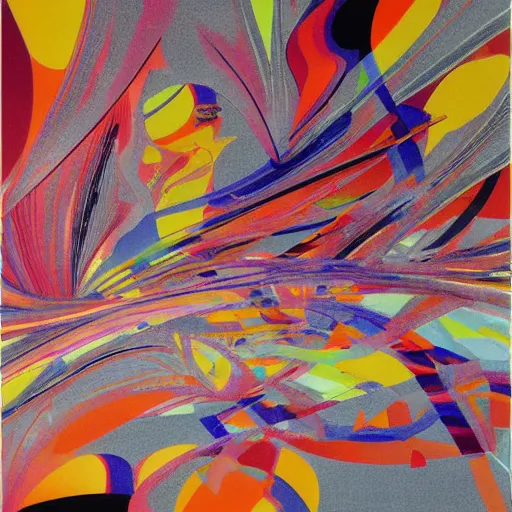 Prompt: Abstract acrylic artworks by Hideaki Yamanobe.