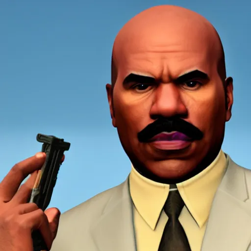 Prompt: Steve Harvey in Grand Theft Auto V, 3D model, medium shot