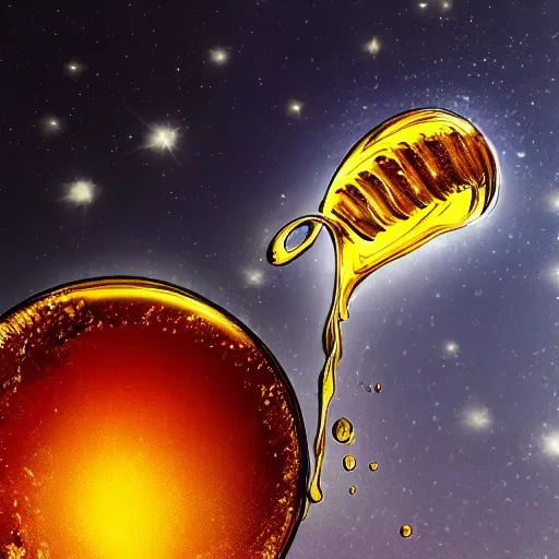 Image similar to the moon with honey poured on it, photorealistic, detailed, HDR, high contrast