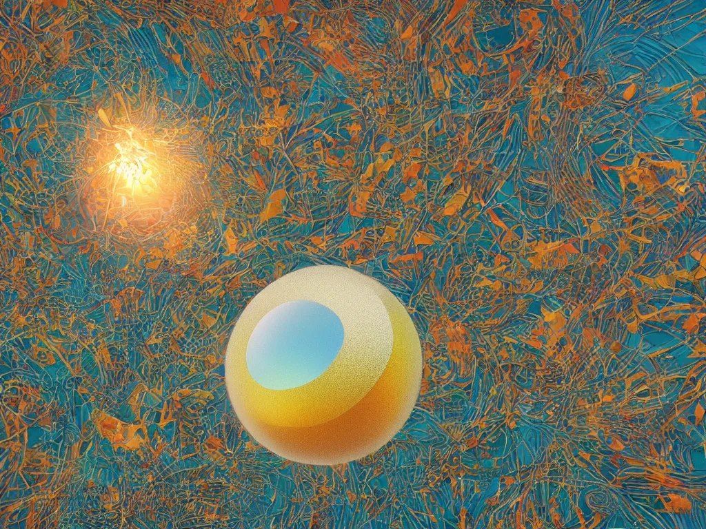 Image similar to 3 d render, sunlight study, the universe is a spheroid region 7 0 5 meters in diameter, art nouveau, by maria sibylla merian and ( ( ( ( ( lisa frank ) ) ) ) ), 8 k, sharp focus, octane render