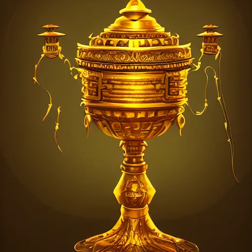 Prompt: the golden lamp Ormal during the spring of Arda, highly detailed, digital painting, artstation, concept art, sharp focus, illustration