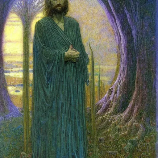 Image similar to Portrait of a druid, by Jean Delville