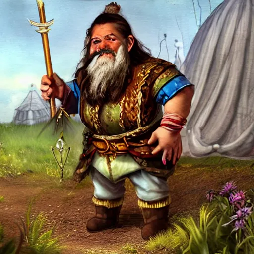 Image similar to Dwarf baron in a gypsy camp