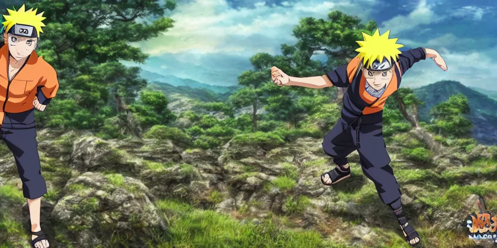 Naruto proud on the top of a hill