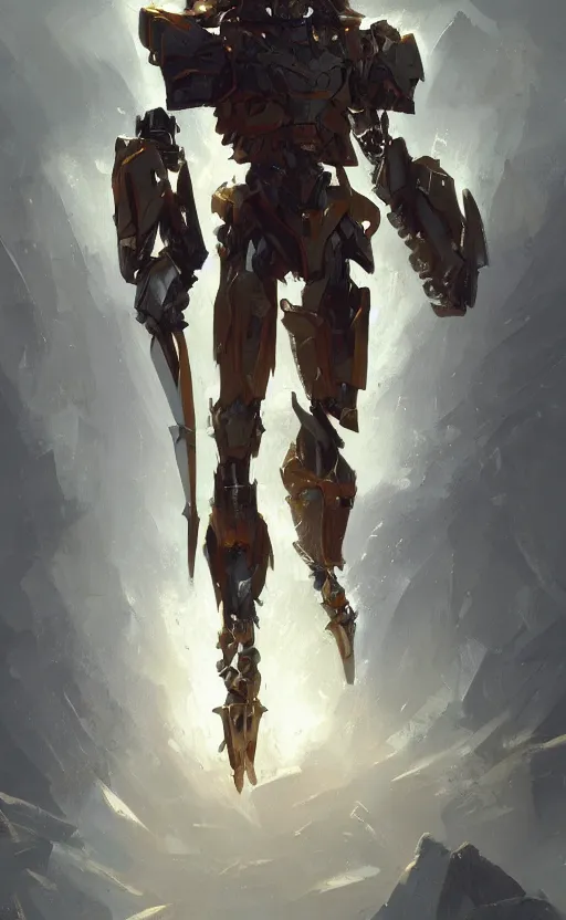 Prompt: full body portrait of a paladin bionicle by Greg Rutkowski, masterpiece, trending on ArtStation