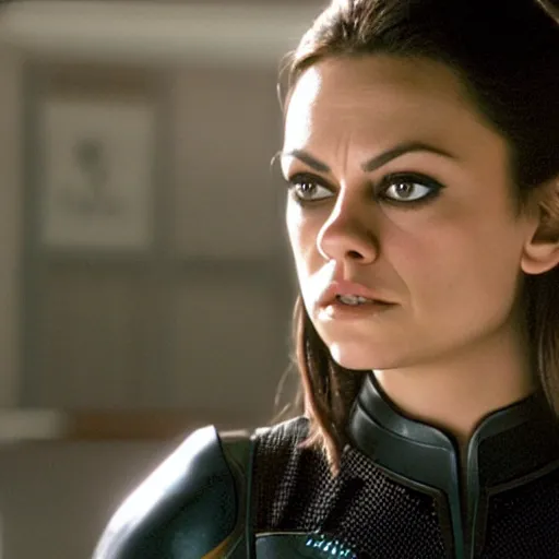 Image similar to A still of Mila Kunis as T'Pol