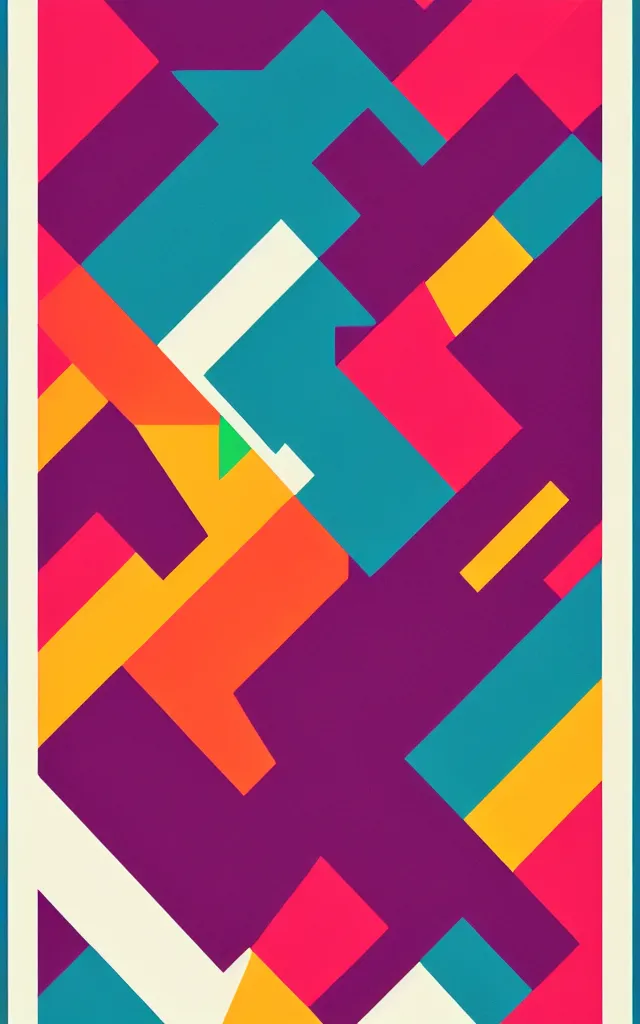 Prompt: 3-color screenprinted poster with blends and gradients using InterlockingHalftones