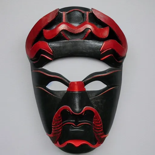 Image similar to japanese samurai mask with a dragon motive