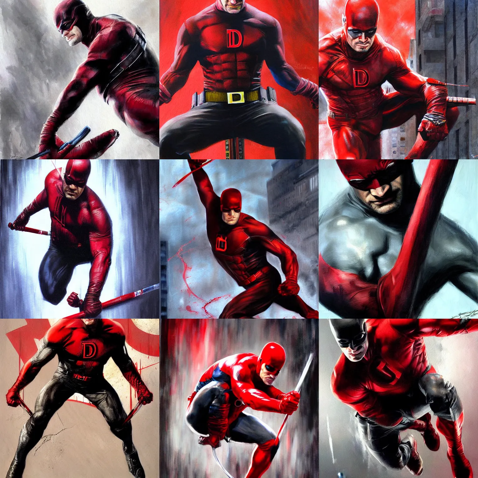 Prompt: daredevil painting by gabriele dell otto 4 k