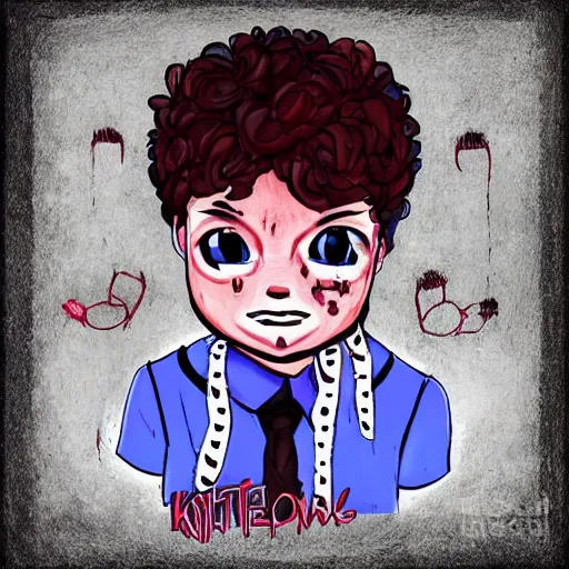 Image similar to digital art of the cutest serial killer ever.