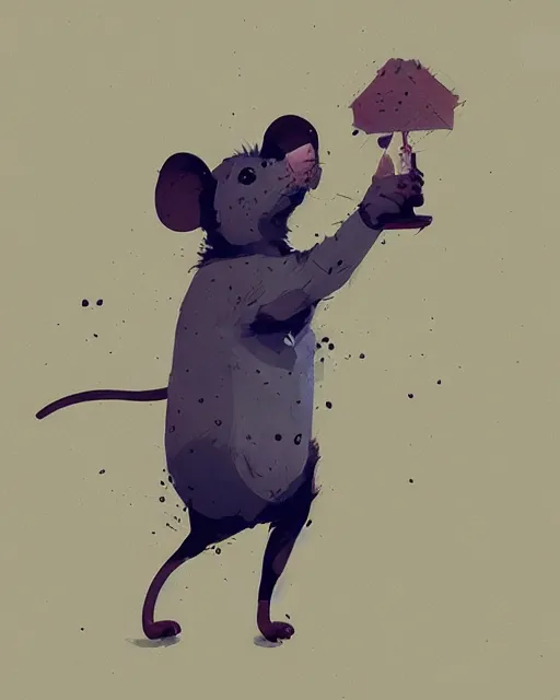 Prompt: adorable mouse illustration, ismail inceoglu