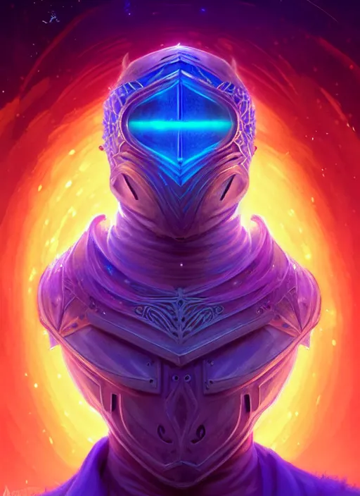 Prompt: a male knight faceless glowing liquefied stardust adventurer, dnd fantasy character, full body portrait, glowing neon skin, magical aura, ultra realistic, intricate, elegant, highly detailed, digital painting, artstation, smooth, sharp, focus, illustration, art by artgerm and greg rutkowski and alphonse mucha and dan mumford, sacred geometry