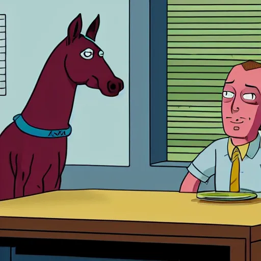 Prompt: bojack horseman starring in better call saul