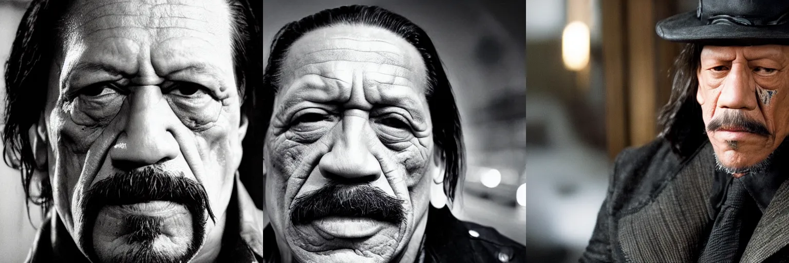 Prompt: close - up of danny trejo as a detective in a movie directed by christopher nolan, movie still frame, promotional image, imax 7 0 mm footage