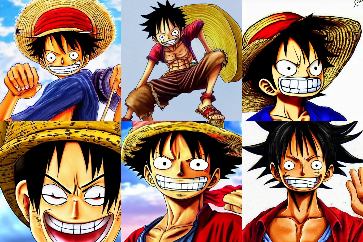 Prompt: a realistic photo of Luffy from One Piece, high detail, ultra realistic,