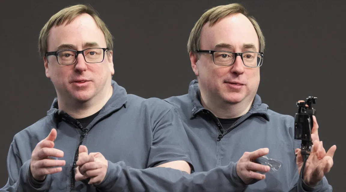 Image similar to vinil scale figure of Linus Torvalds, photo product