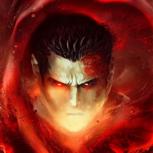 Prompt: guts from berserk submerged in red water, extremely detailed, made by wlop, maxwell boas, Sakimi chan,Naranbaatar Ganbold and Anato Finnstark