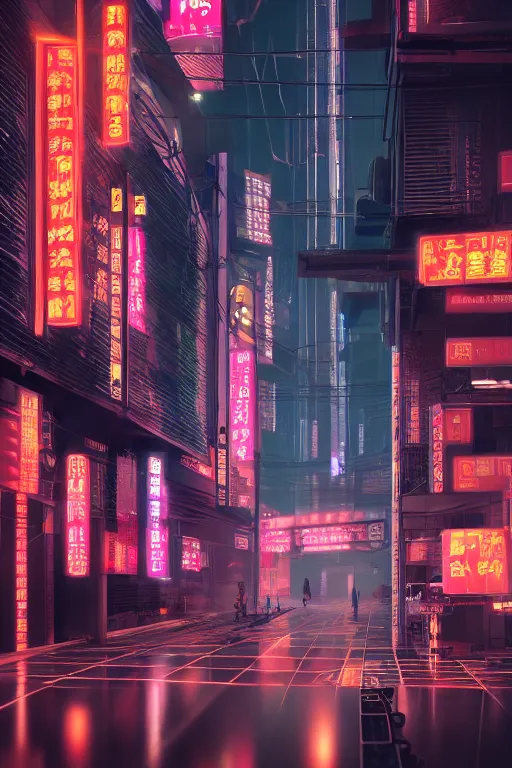 Image similar to GTR XU1, Futuristic Asian city at night with rain, Cyberpunk style, Neon lights, Matte painting, cinematic lighting, corona render, smoke, light rays, 8k