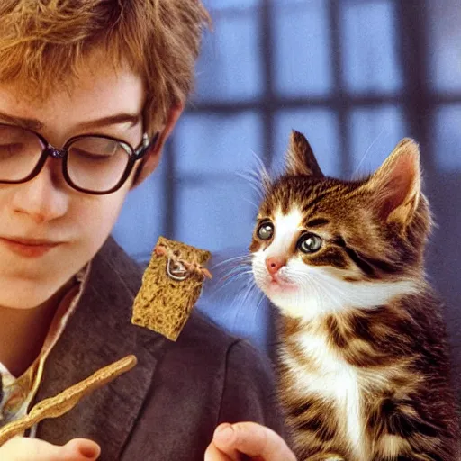 Image similar to Kitten Potter and the Philosopher's Stone,