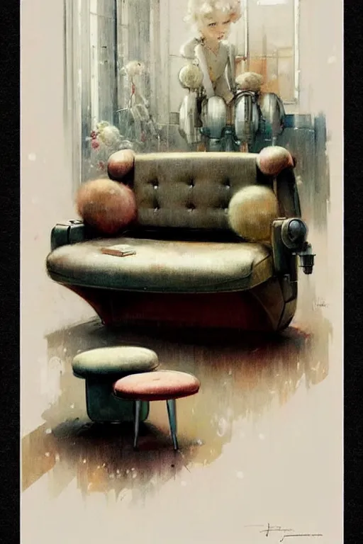 Image similar to ( ( ( ( ( 1 9 5 0 s retro future living room. muted colors. ) ) ) ) ) by jean - baptiste monge!!!!!!!!!!!!!!!!!!!!!!!!!!!!!!