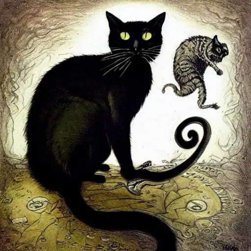 Image similar to “ aaron horkey ” dimitri the black cat prowling for rats 1 0 2 4 x 1 0 2 4