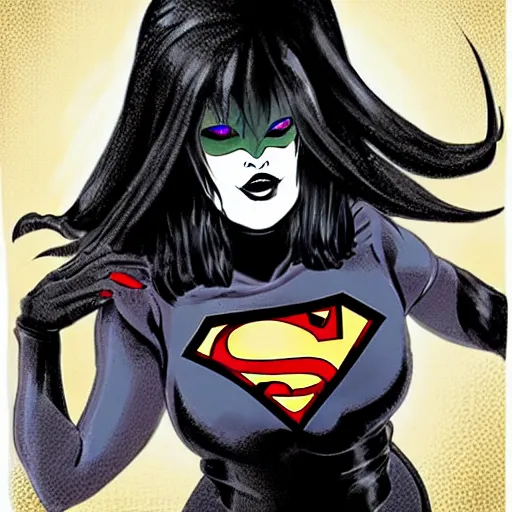 Prompt: Goth Superwoman