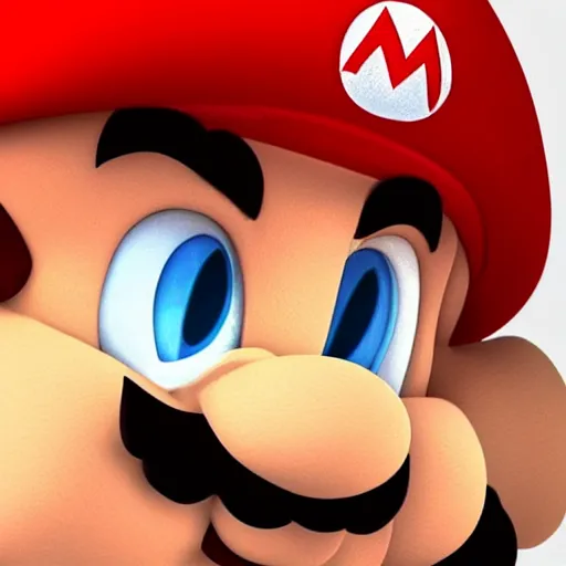 Image similar to extremely zoomed-in photo of Super Mario's face