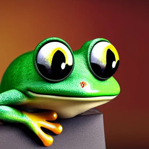 Image similar to a cartoon frog with big eyes and a hat, a stock photo by Dom Qwek, polycount, happening, booru, 4k, 8k