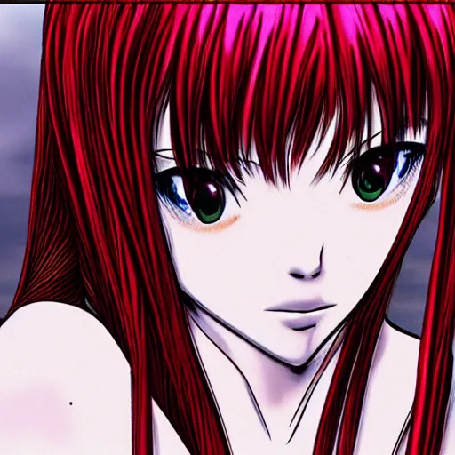 Image similar to elfen lied photo realistic