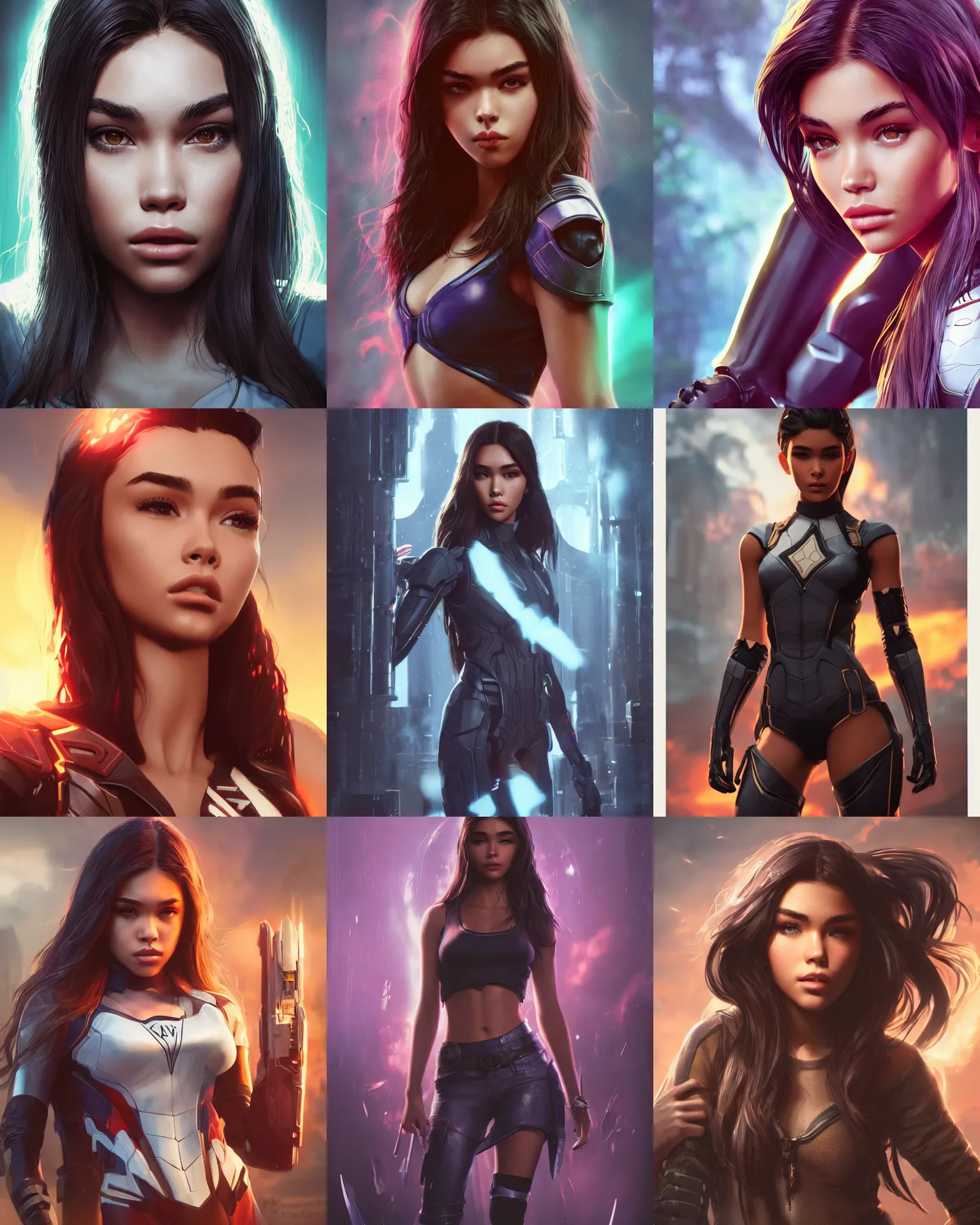 Prompt: madison beer by marvel trading card, greg rutkowski, wlop, unreal engine, sweaty 4 k, hdr