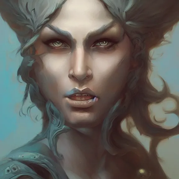 Image similar to a highly detailed portrait in the style of peter mohrbacher and in the style of boris vallejo.