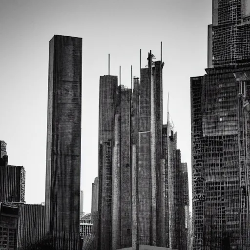 Image similar to never ending brutalist skylines, concrete jungle