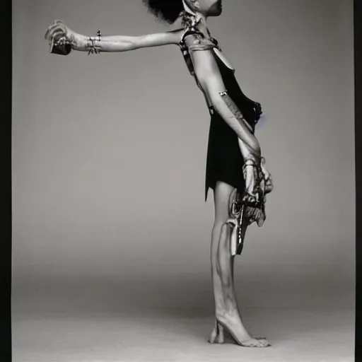 Image similar to A Puerto Rican woman wearing Half Life inspired fashion, by Richard Avedon