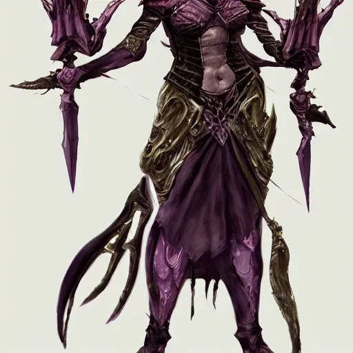 Image similar to Concept art of female demon dressed in silk as a dark souls boss, trending on artstation, fantasy