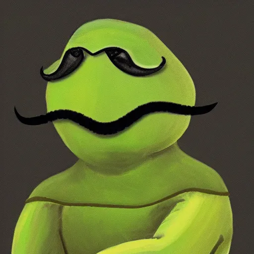 Image similar to green turtle with silly mustache, art, cartoon, profile picture, hd