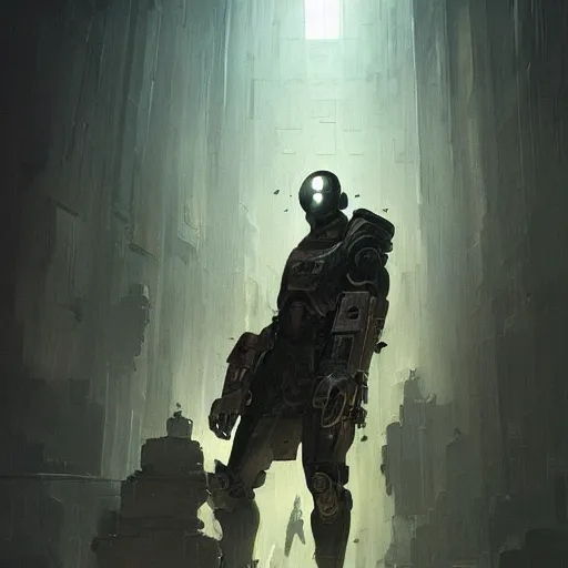 Image similar to cybernetics, dystopian future, chiaroscuro, high detail, painted by greg rutkowski, painted by igor kieryluk, painted by bobby chiu, trending on artstation