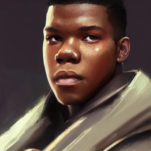 Image similar to portrait of a man by greg rutkowski, young jedi kinght that looks like john boyega, wearing jedi robes, star wars expanded universe, he is about 3 0 years old, highly detailed portrait, digital painting, artstation, concept art, smooth, sharp foccus ilustration, artstation hq