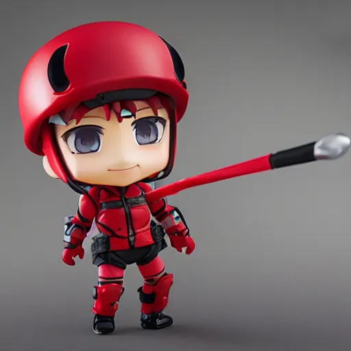 Image similar to among us red crewmate as a nendoroid, 3 d octane render, photo realistic