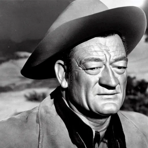 Image similar to a still of John Wayne as Homelander