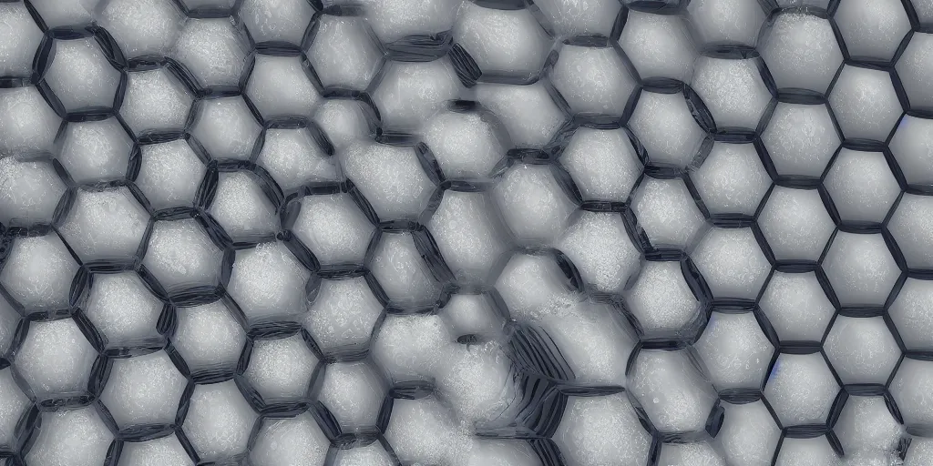 Prompt: honeycomb asymmetric melted big bubbles, on white background, 8k resolution, best color graded, vray beautiful, subsurface scatter, hyper-realistic render, octane render