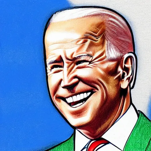 Prompt: drawing of joe biden drawn in crayon by a toddler