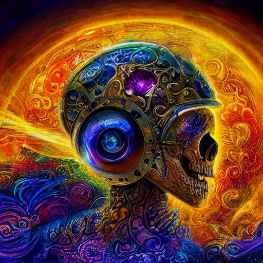 Prompt: portrait of a fantasycore glitchcore deformed animal skull in a helmet. intricate abstract. intricate artwork. celestial. immaculate, by josephine wall, pixar, ghibli. octane render, CGSociety very coherent symmetrical artwork. cinematic, hyper realism, high detail, octane render, 8k, iridescent accents