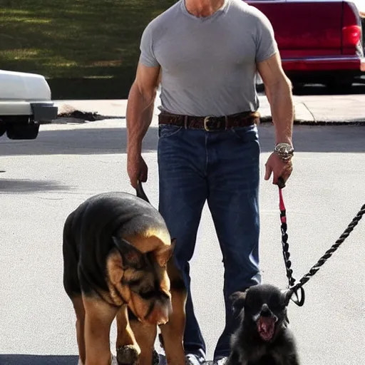 Image similar to Bruce Willis with a dogs' body